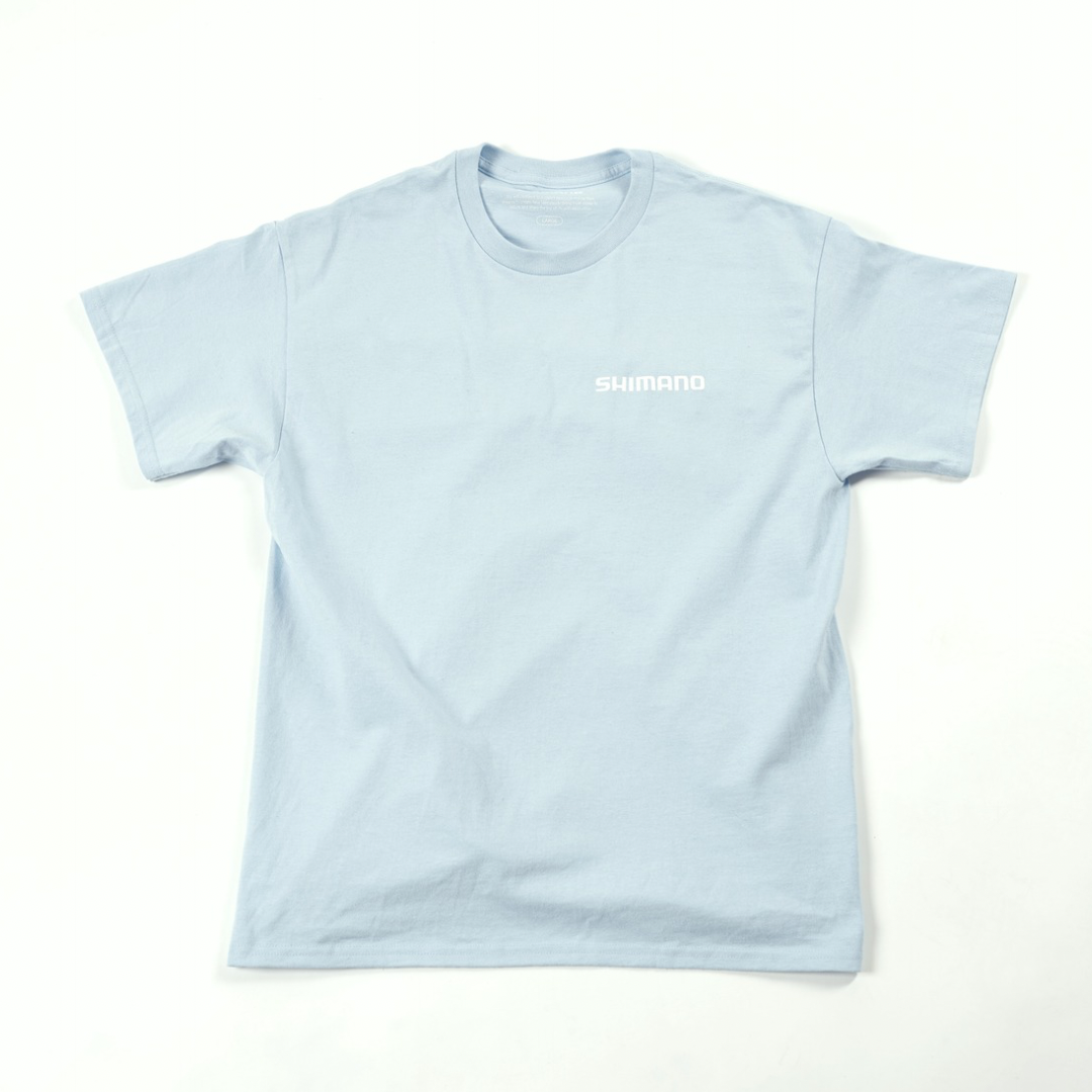 SHIMANO Big Logo Cotton Short Sleeve T-shirt – Light blue